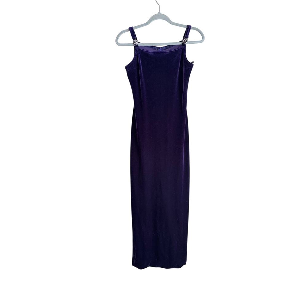 Vintage 90s Y2K Jessica McClintock gunne sax royal purple velvet dress gown 4